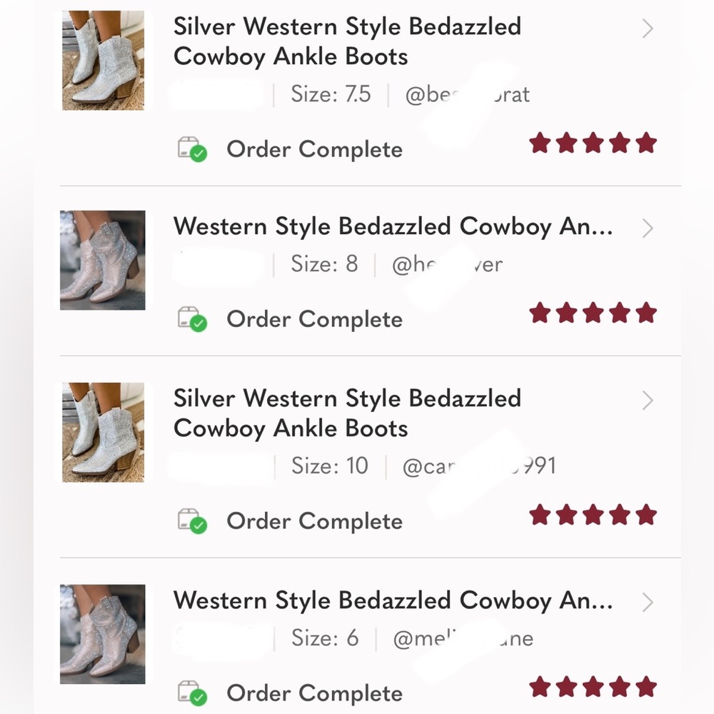 NEW Silver Western Style Bedazzled Cowboy Ankle Boots - Picture 15 of 16